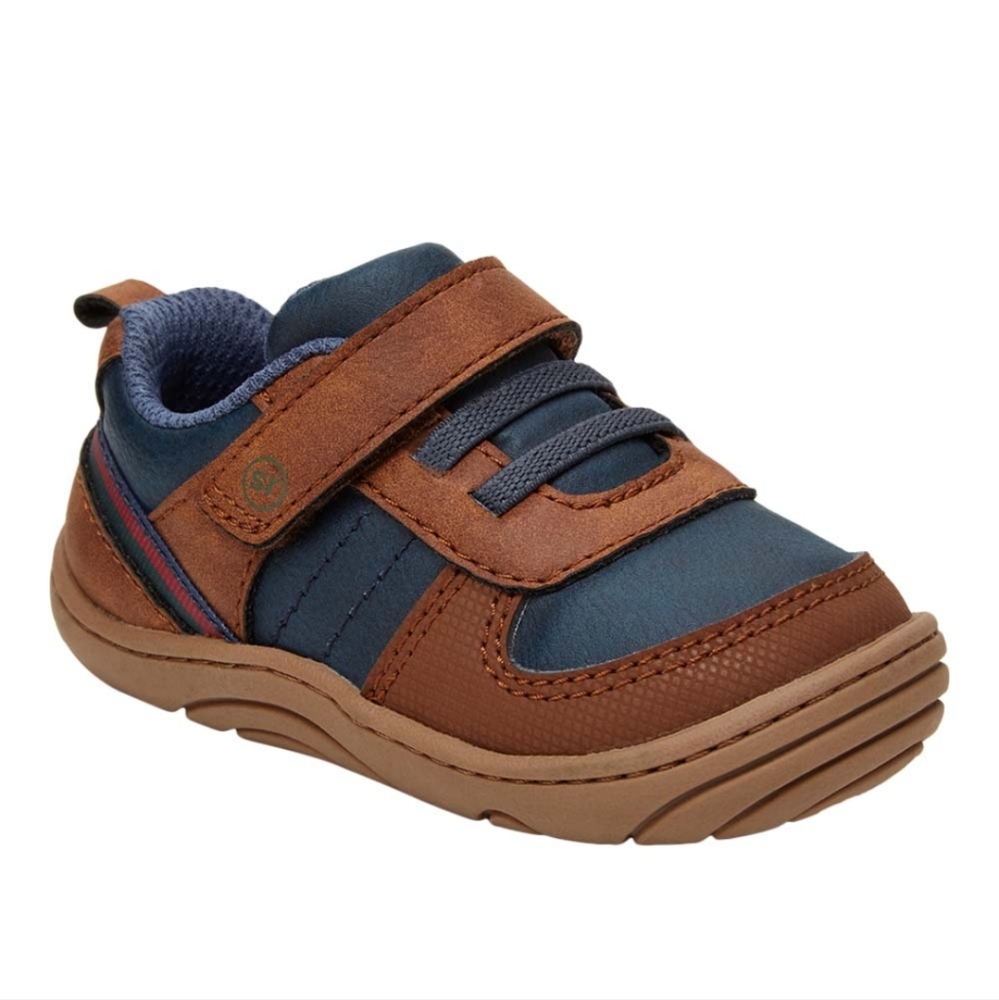 Surprize by Stride Rite Brown & Navy Killian Sneaker - Infant 3M